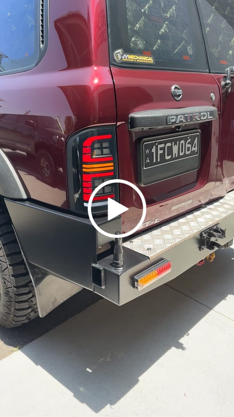 Customer video review of Blacked Out LED Tail Lights for Nissan GU S1-3 Patrol Y61