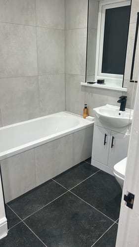 Customer photo review of Mayford Matt Black 1600 Complete Vanity Shower Bathroom Suite