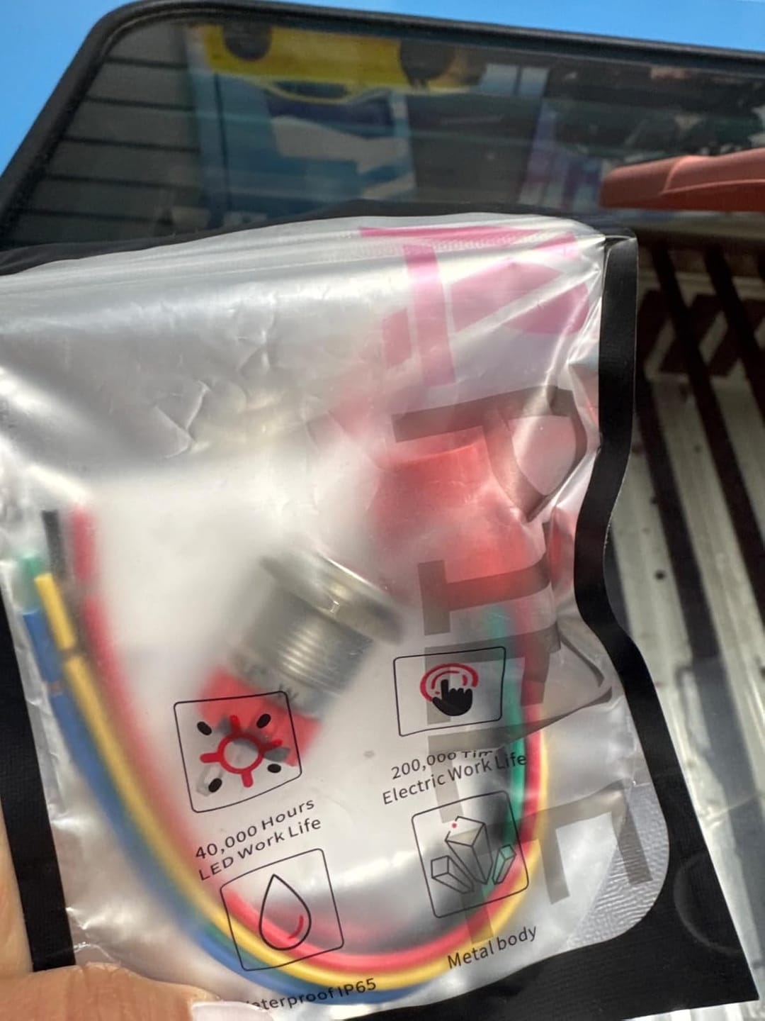 Customer photo review of 19mm Latching Push Button Switch LED Stainless Steel