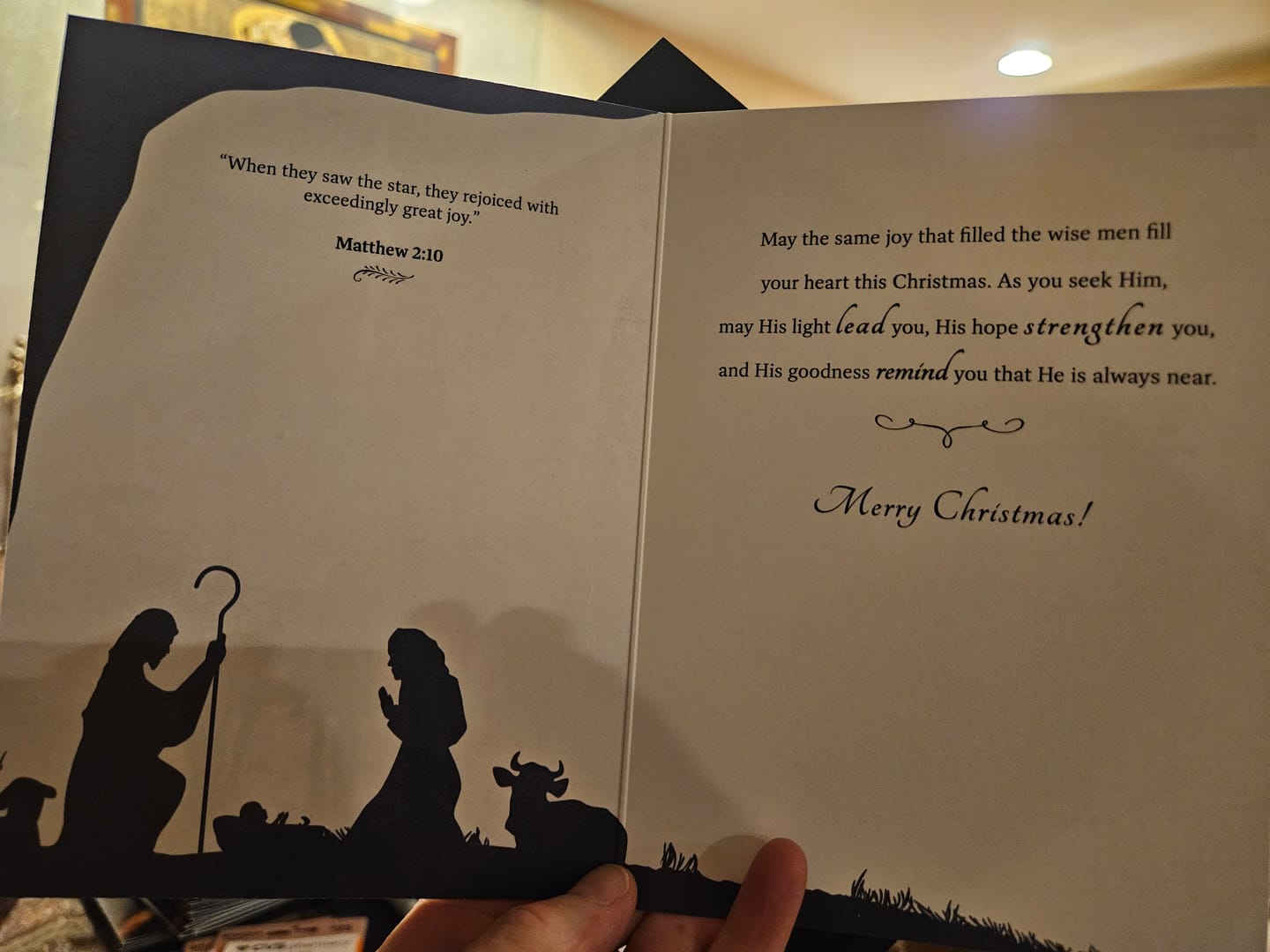 Customer photo review of 'Whom Do You Seek?' Christmas Greeting Card