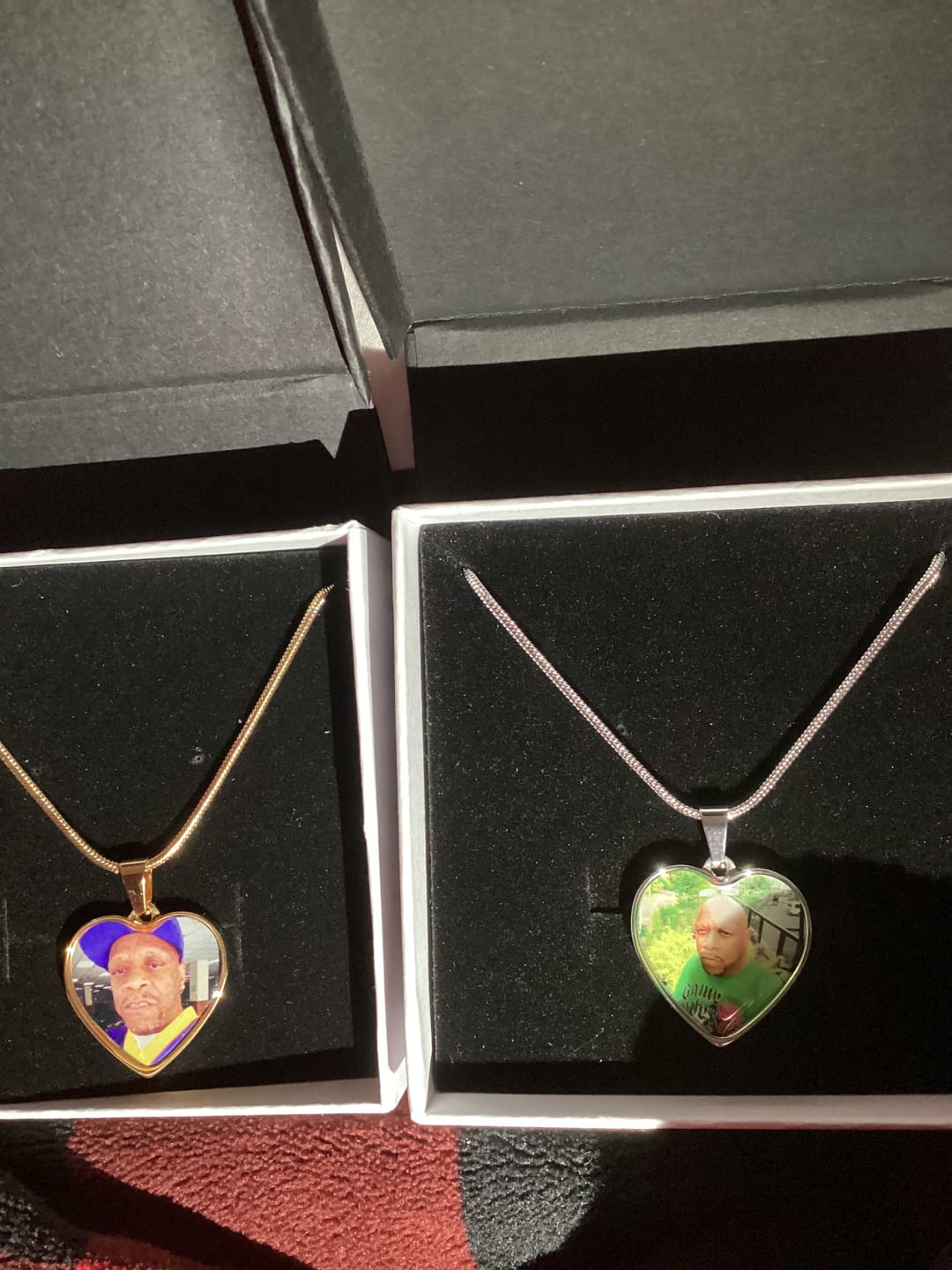Customer photo review of Photo Engraved Necklace Memorial Gift (Manual Upload)