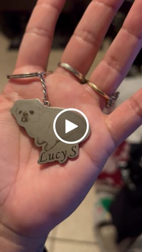 Customer video review of Custom Photo Engraved Pet Keychain
