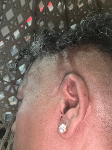 Customer photo review of One Diamond Earrings