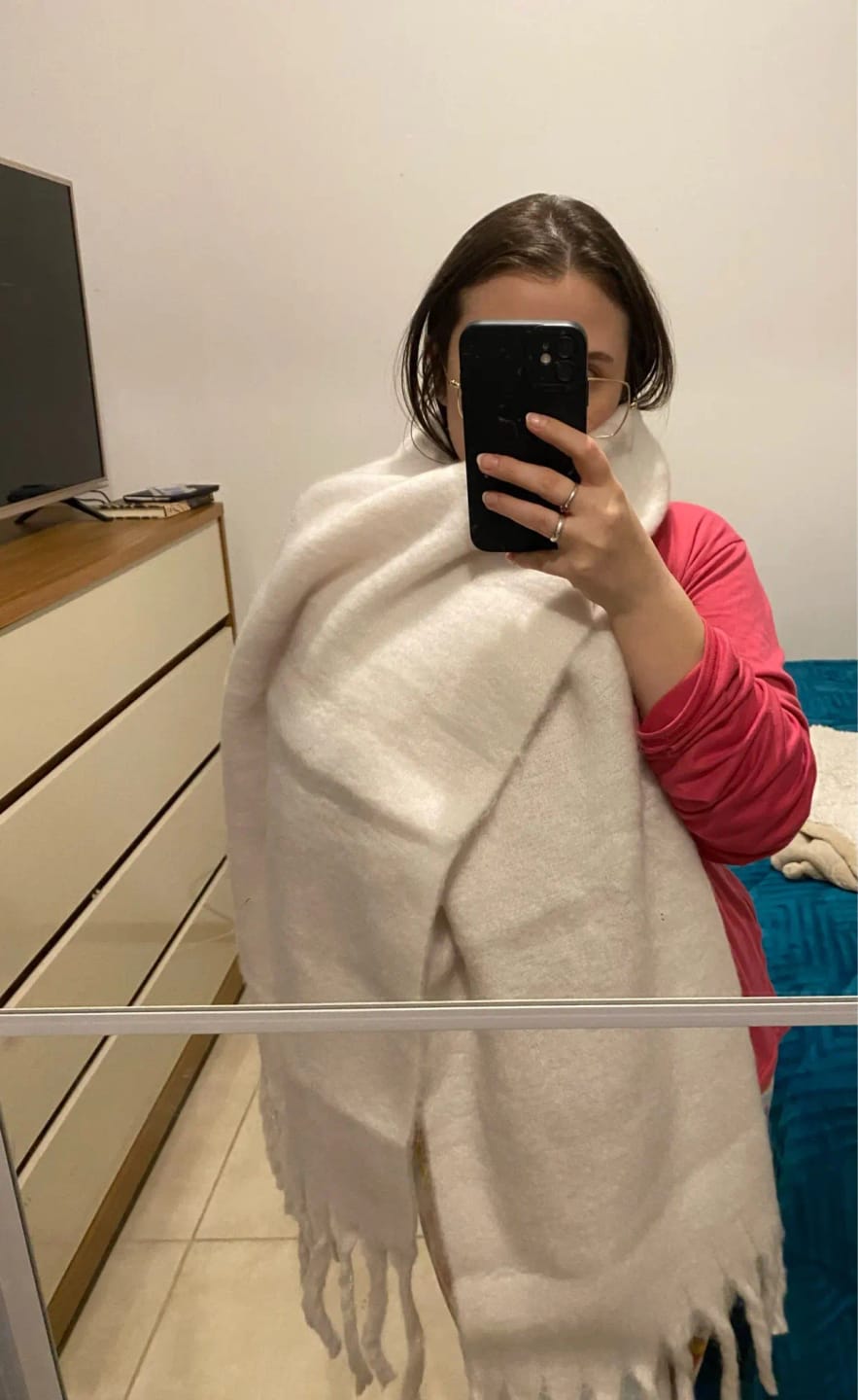 Customer photo review of Tanya Tasseled Winter Scarf