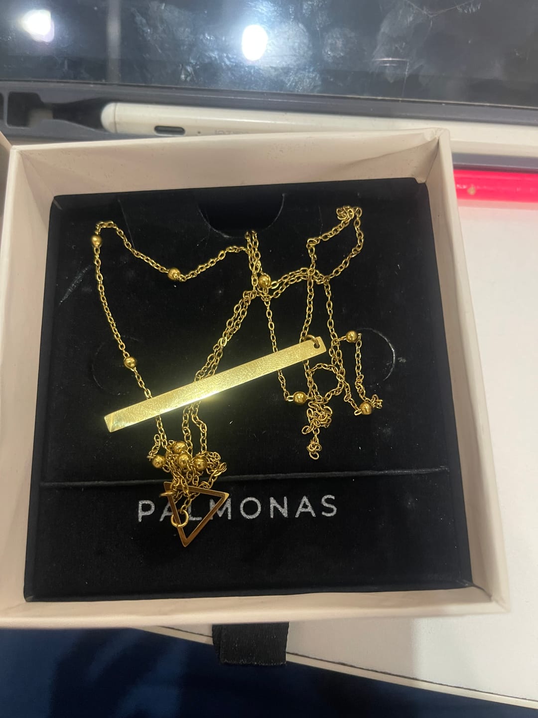 Customer photo review of Layered Luxe Necklace