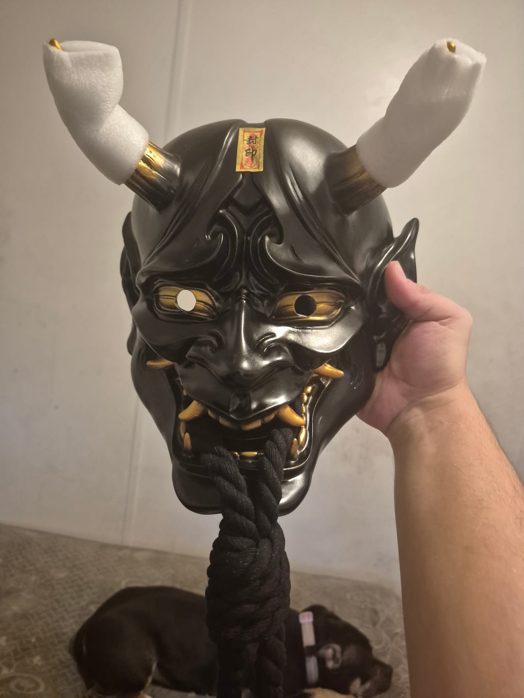 Customer photo review of Handcrafted Hannya Mask