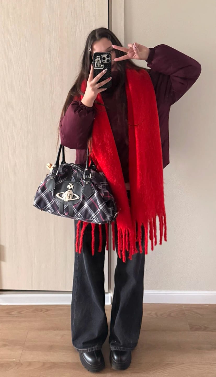 Customer photo review of Tanya Tasseled Winter Scarf