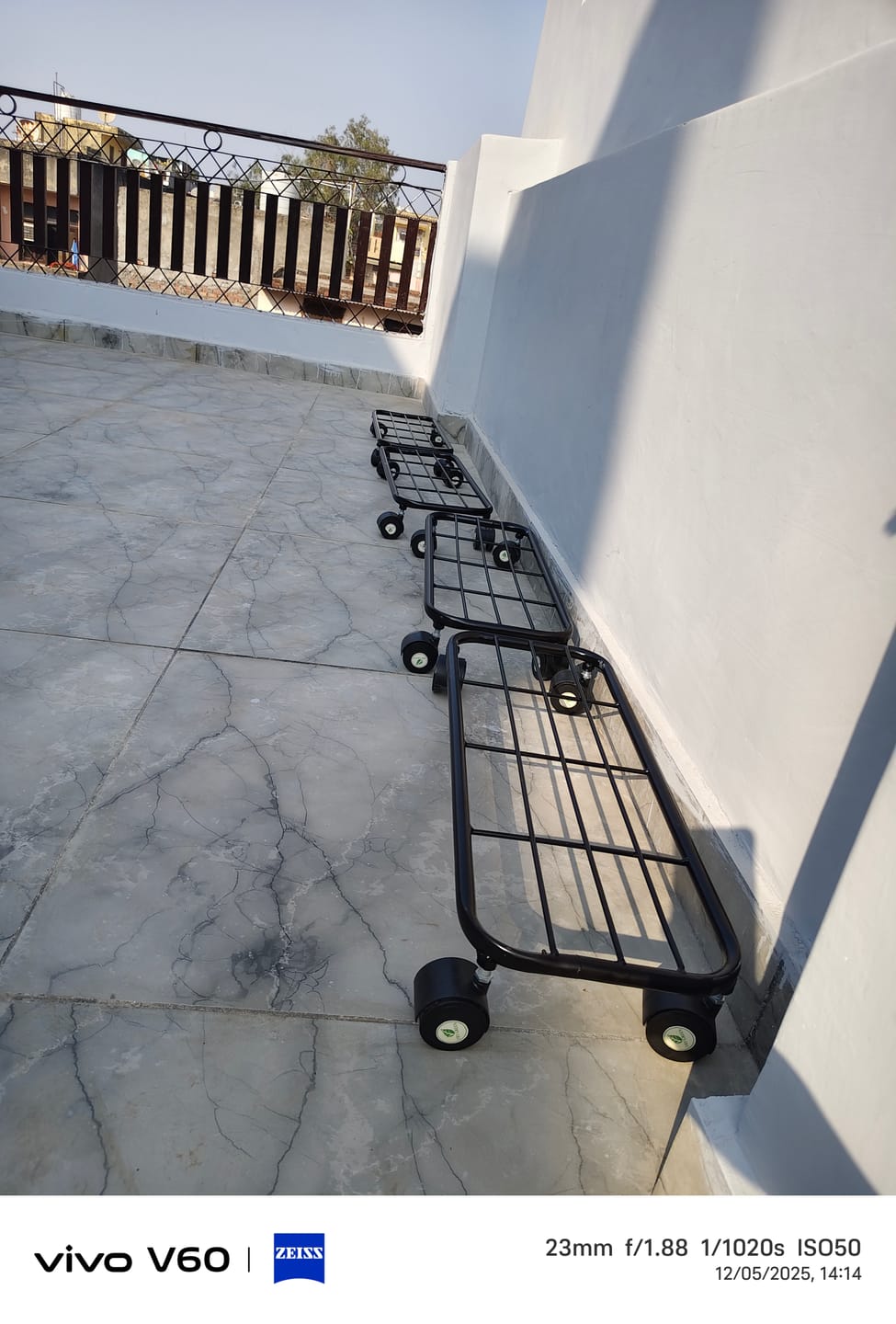 Customer photo review of TryGreen Ivy Wheel Rolling Plant Stand for Planters