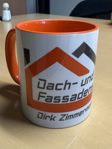 Customer photo review of TassenExpress - Becher Keramik Tasse mit Logo bedruckt 325ml Firmenlogo