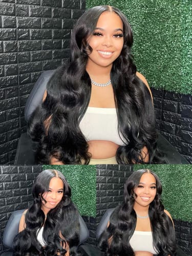 Customer photo review of Raw Hair Tiny Knots All-Pre 6x6 Swiss HD Glueless Wig Loose Body Wave