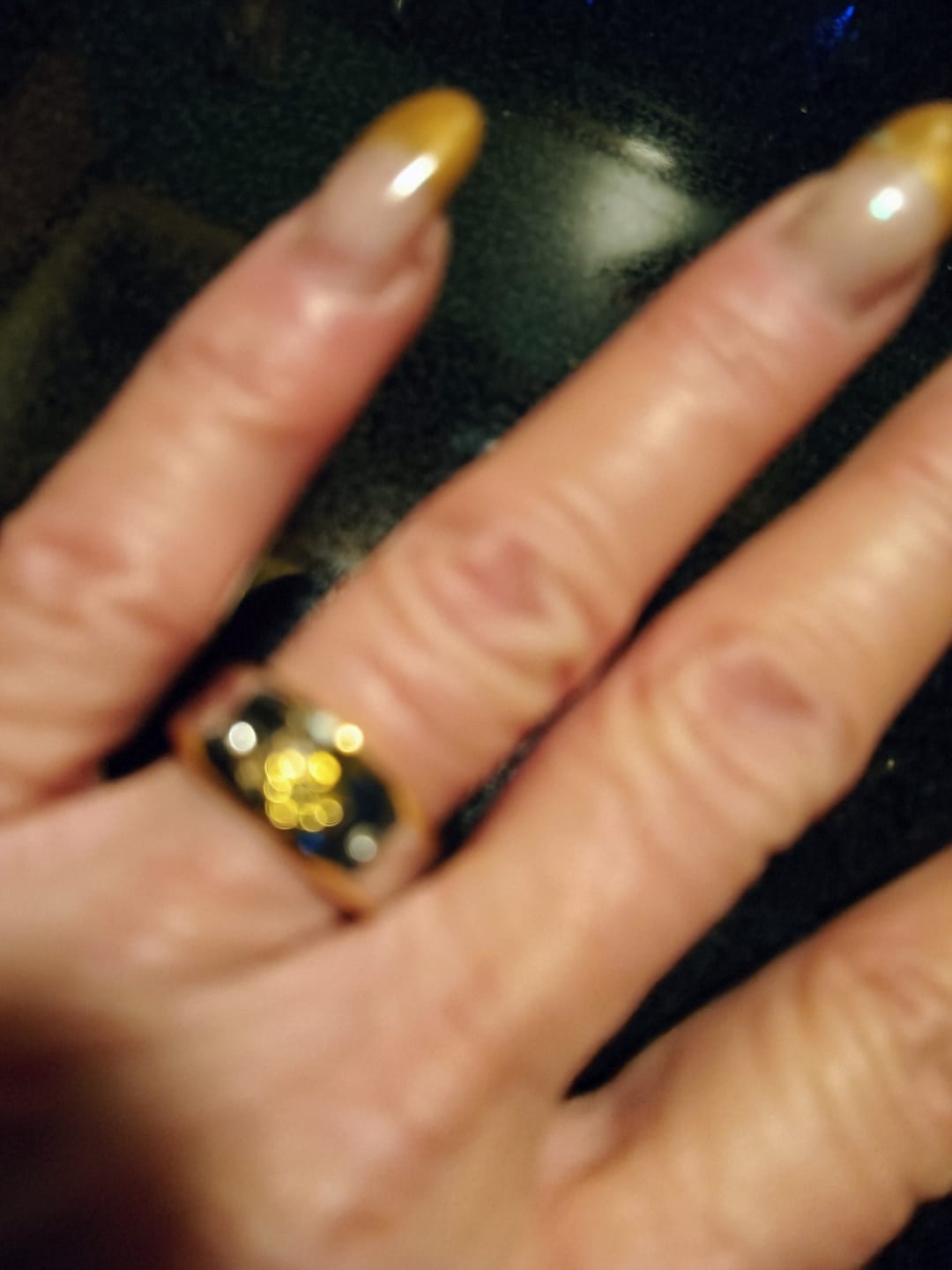 Customer photo review of FREE Today: Modern Style Two-tone Gold Cross Alloy Ring-With God All Things Are Possible