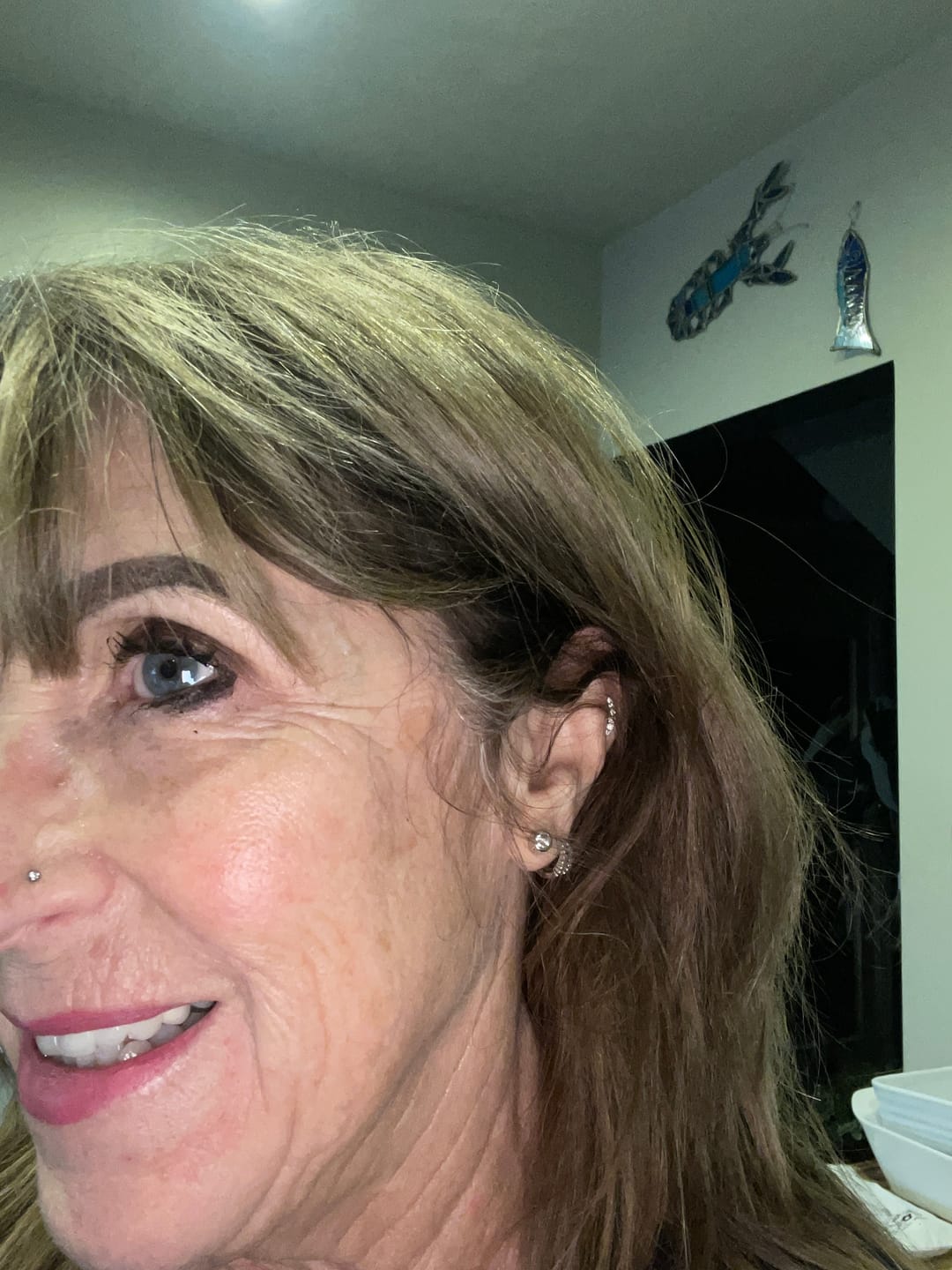 Customer photo review of Moissanite Solitaire Sleep Earrings