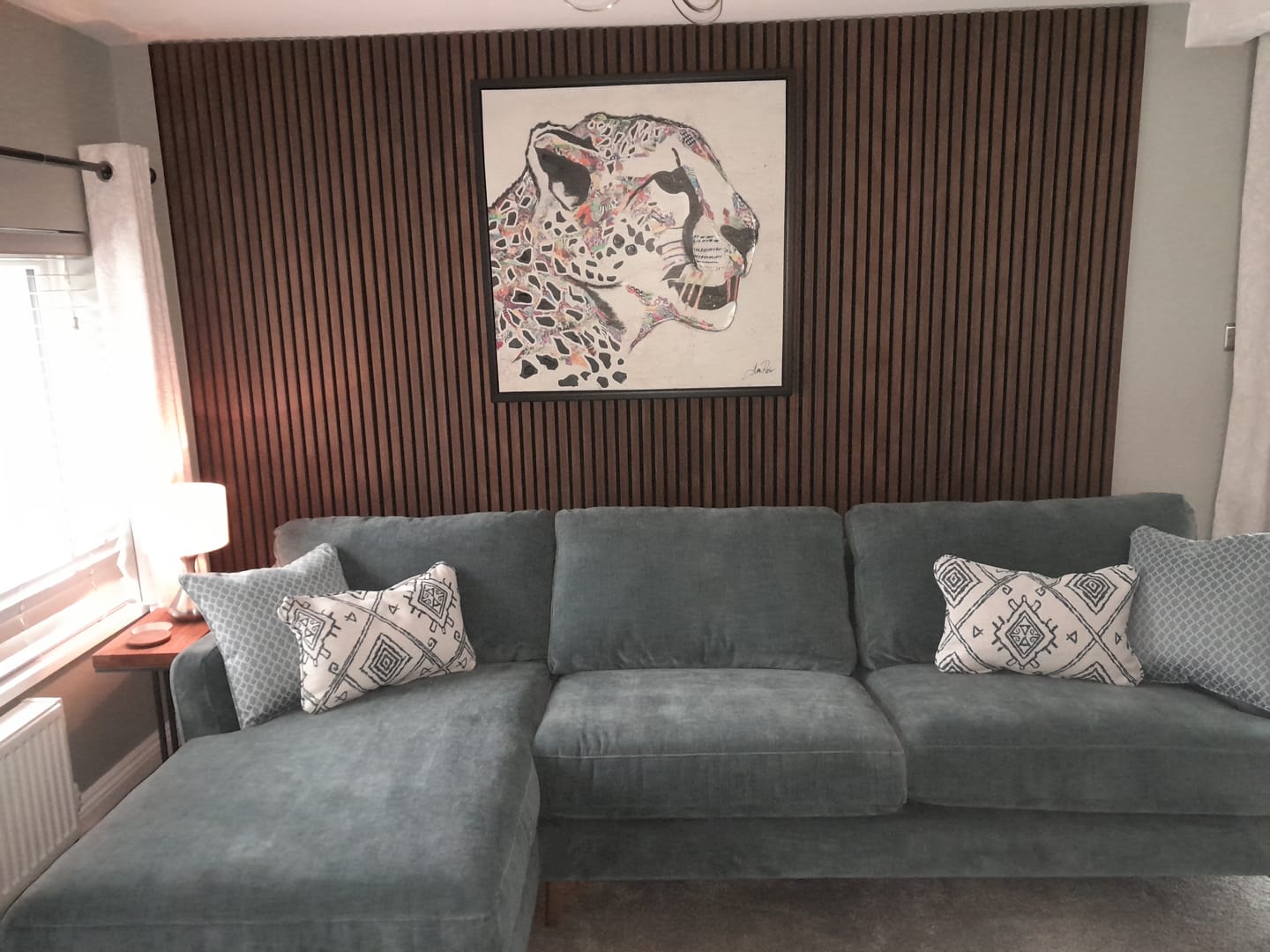 Customer photo review of Sample - Wooden Wall Panel | Smoked Oak
