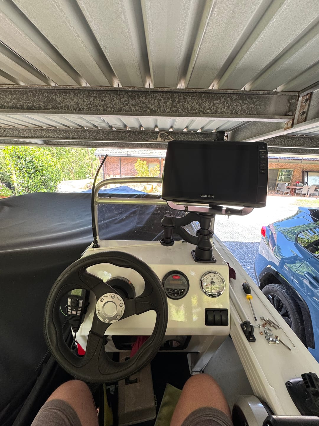 Customer photo review of RAM® Horizontal 12" Swing Arm Mount for Fishfinders & Plotters (RAM-109H-1U)
