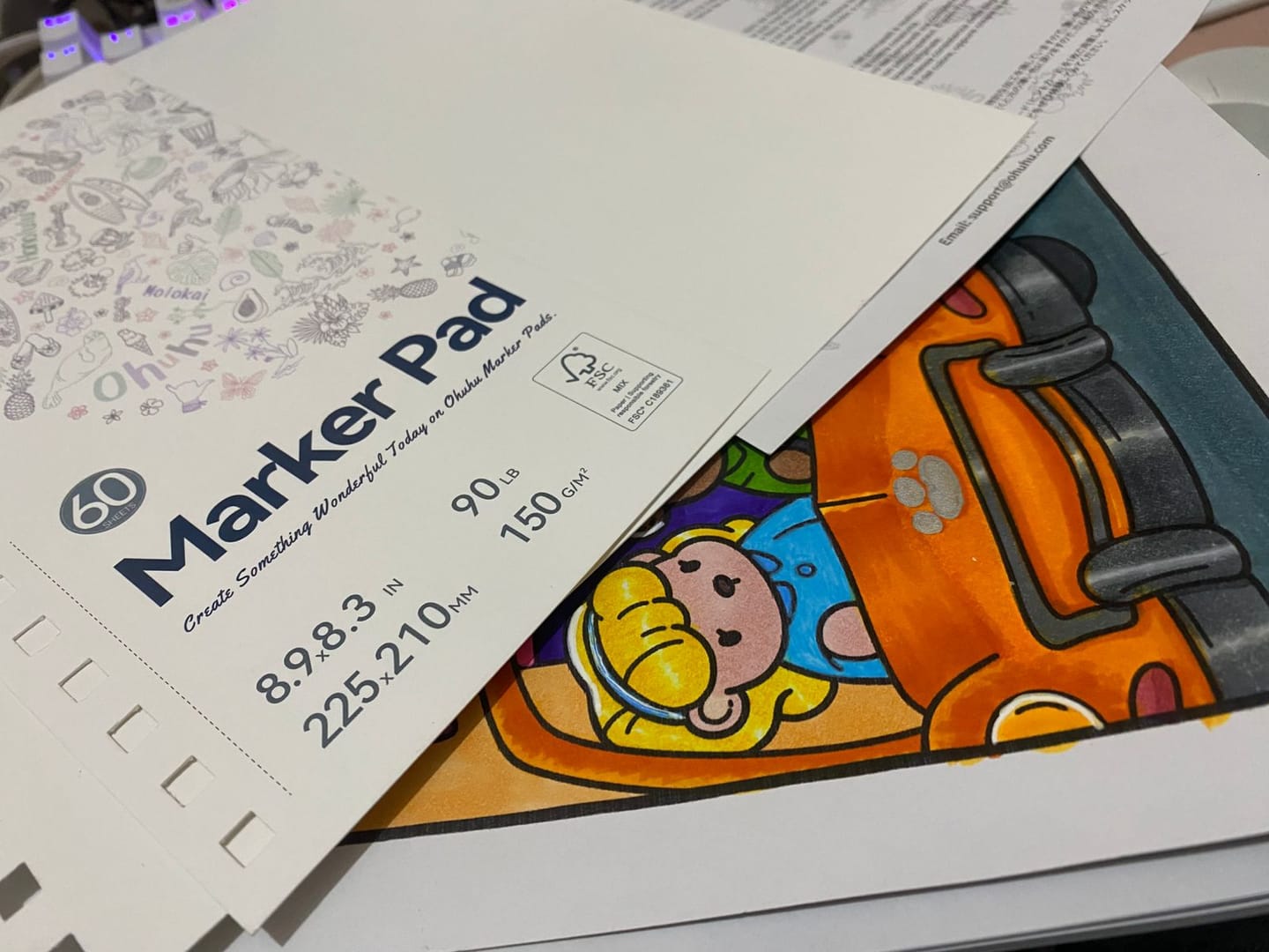 Customer photo review of Ohuhu Bleedproof Double-Sided Marker Pad, Spiral-Bound