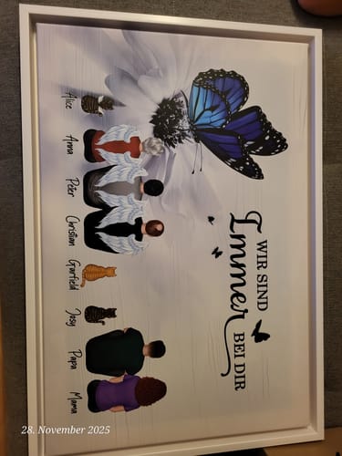 Customer photo review of Personalisierte Leinwand "Wir sind immer bei dir"