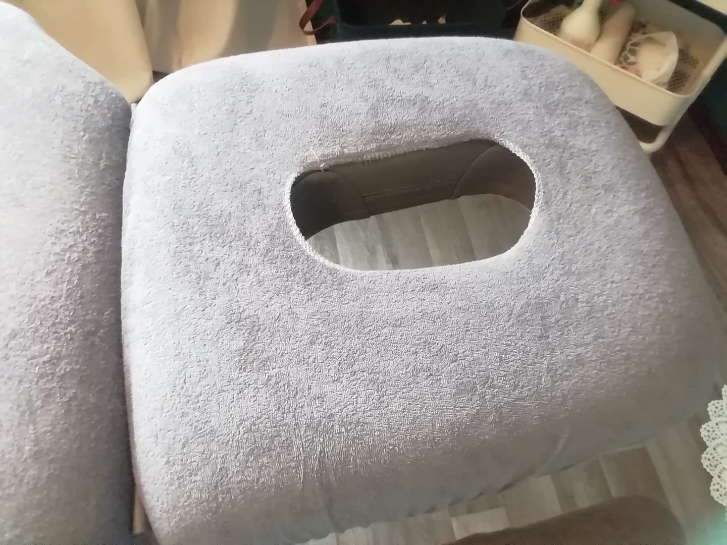 Customer photo review of Frottee Bezug für Therapieliegen Agila 4 Grau