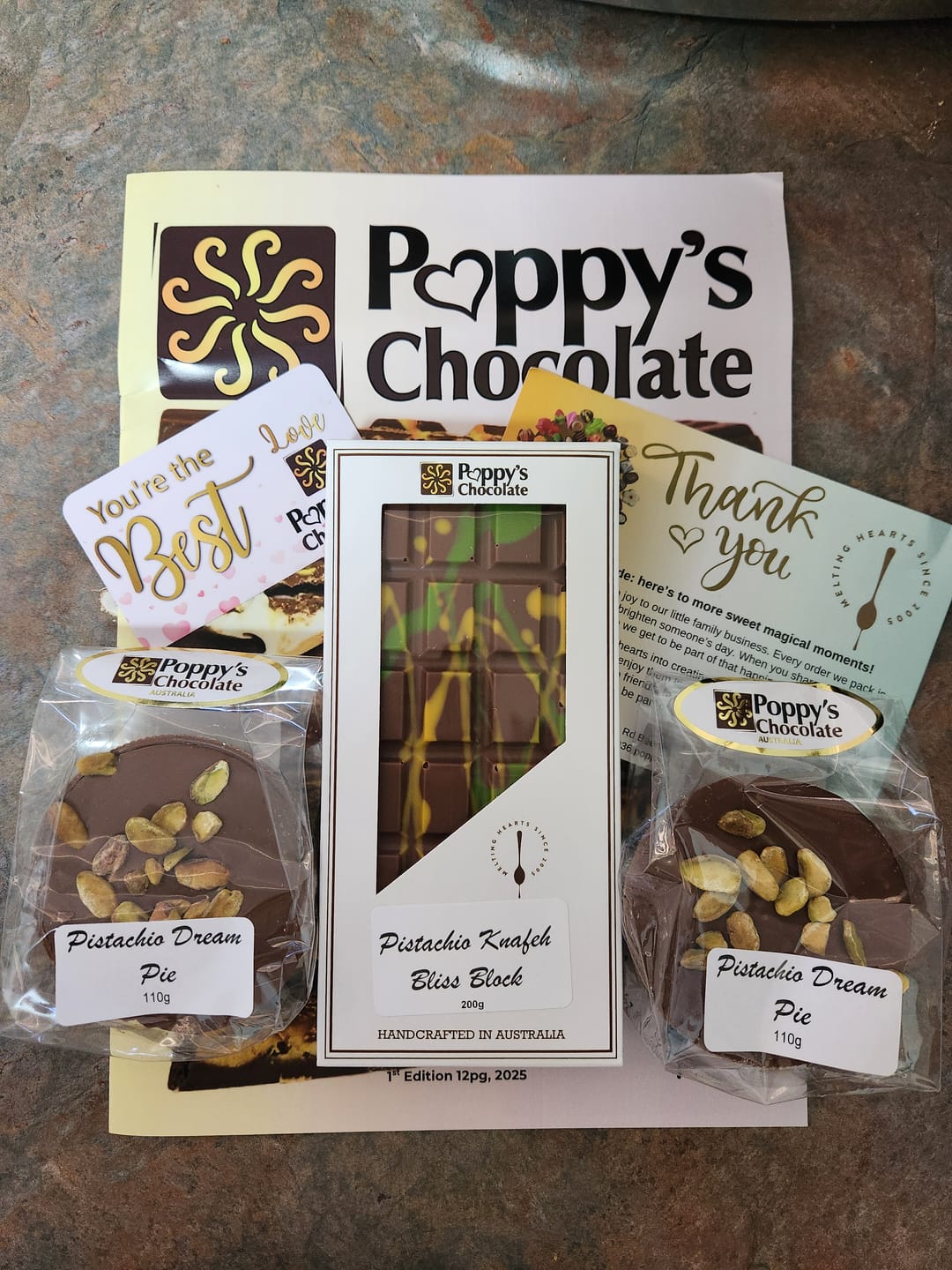 Customer photo review of Pistachio Knafeh Bliss Block - Viral Dubai Chocolate Bar 200g