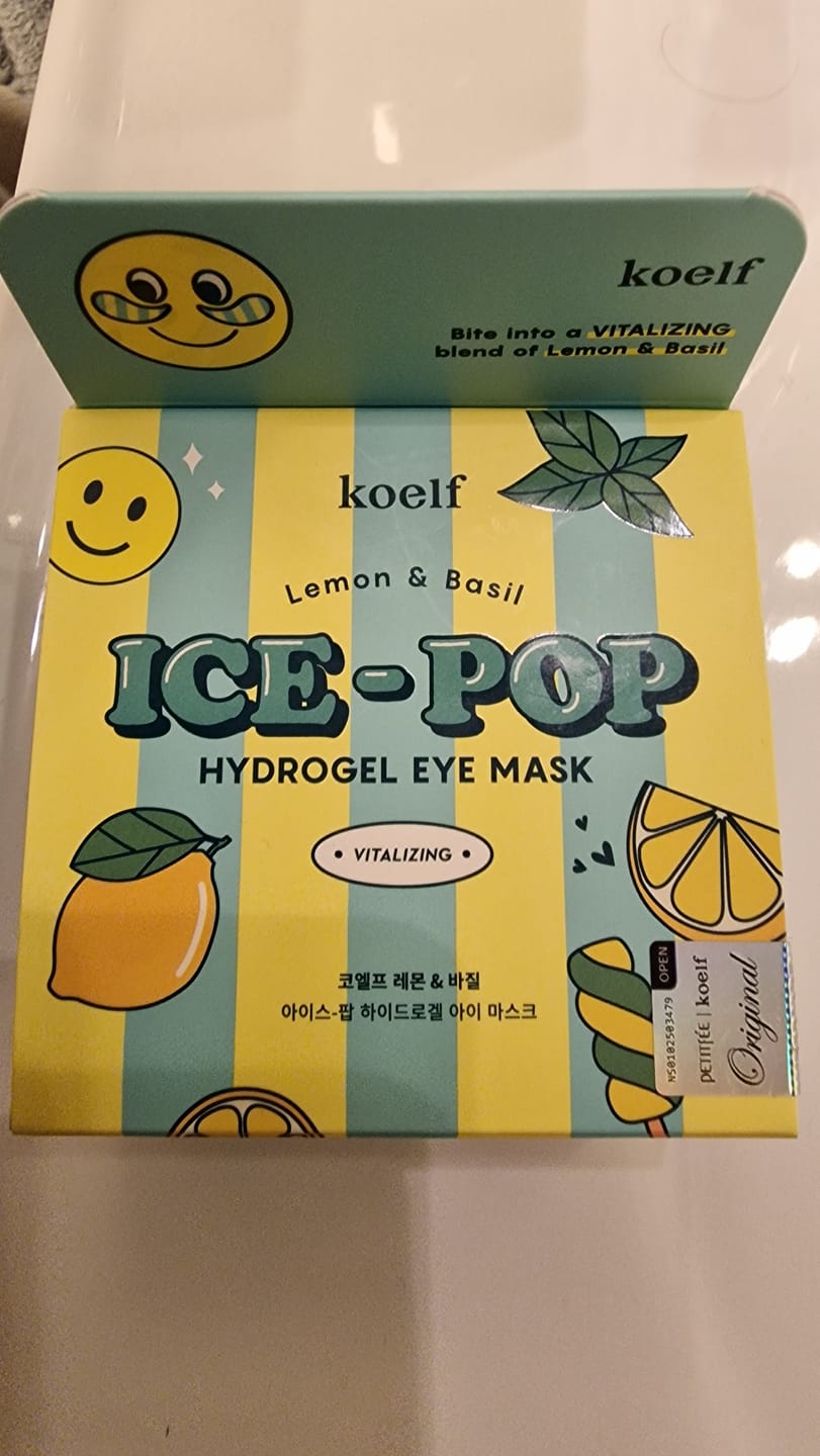 Customer photo review of Koelf Hydrogel Øyemasker Ice-Pop - Sitron og Basilikum (60 stk)