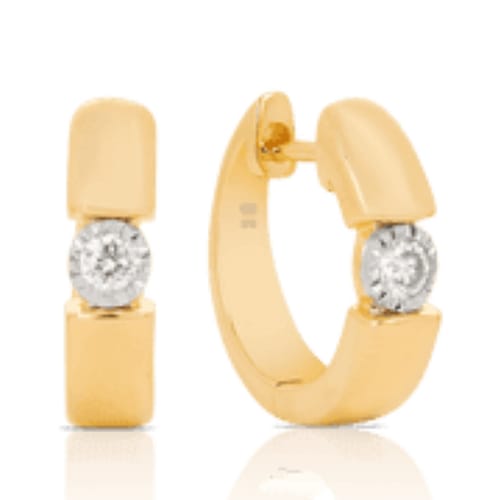 Customer photo review of Illusion Set Diamond Hoop Earrings in 9ct Yellow Gold
