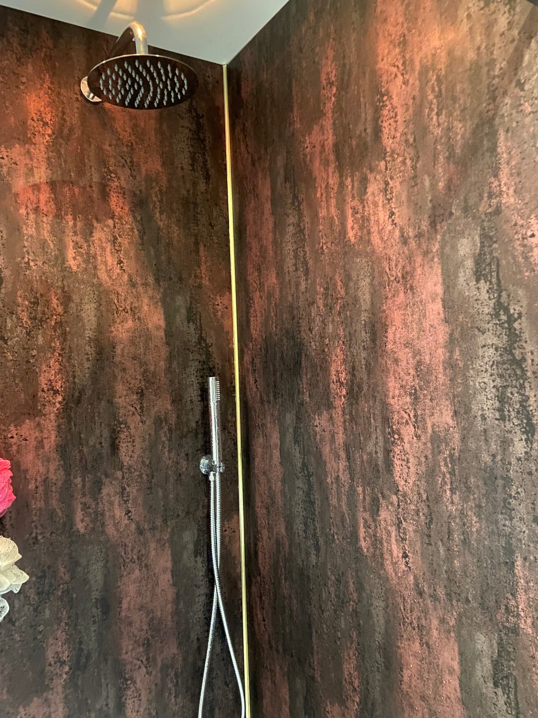 Customer photo review of 10mm Copper Retro Metallic Matt Shower Panel 1M x 2.4M