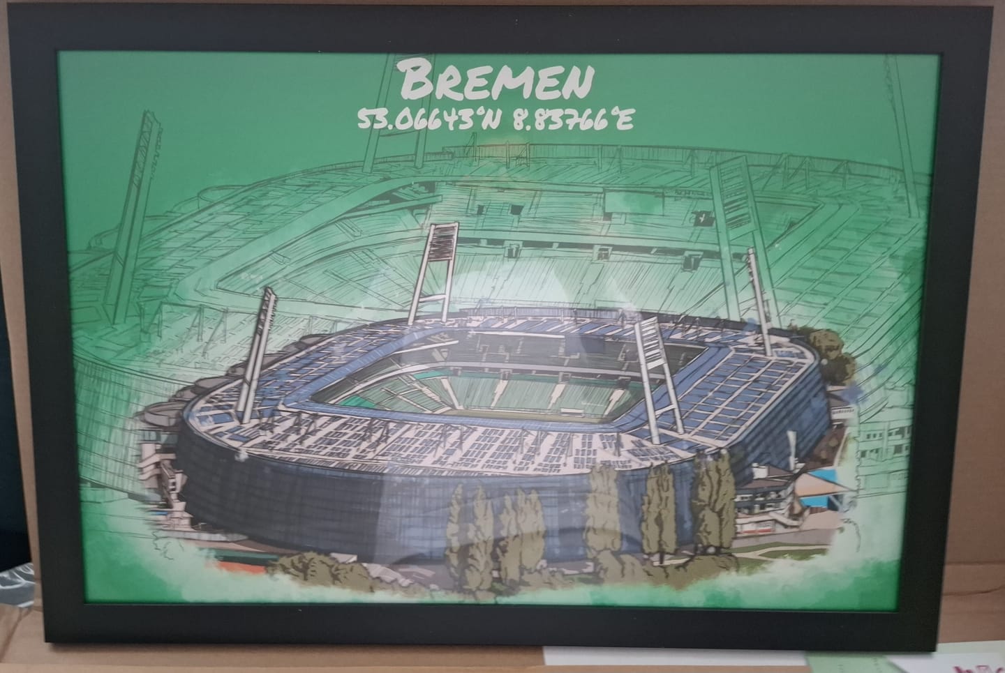 Customer photo review of Stadion Poster Bremen Art Print