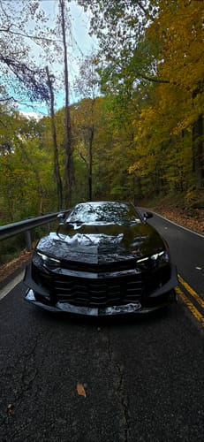 Customer photo review of 2019-2025 Chevy Camaro ZL1 1LE Track Package Front Bumper Conversion 13pcs Full Kit Flat BLK for Non-RS Headlights