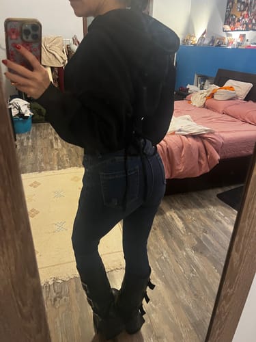 Customer photo review of Felpa Corpetto in pile - nera