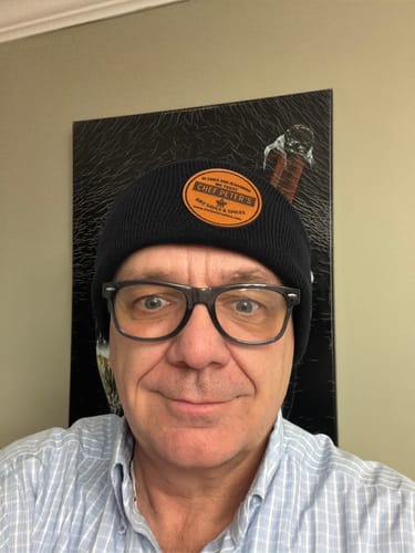Customer photo review of Custom Beanies Leather Patch