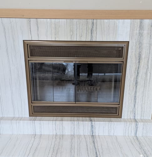 Customer photo review of Brookfield Deluxe - Magnetic Prefab Fireplace Glass Doors