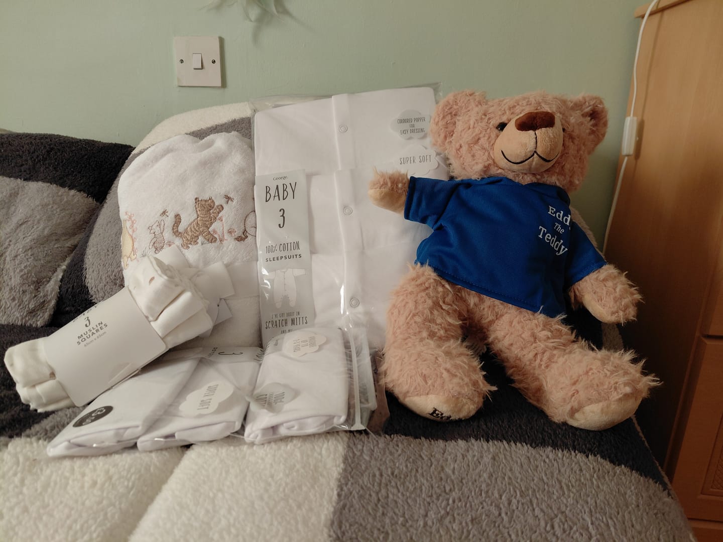 Customer photo review of 32cm Eddy the Teddy Clothing (pack of 5)