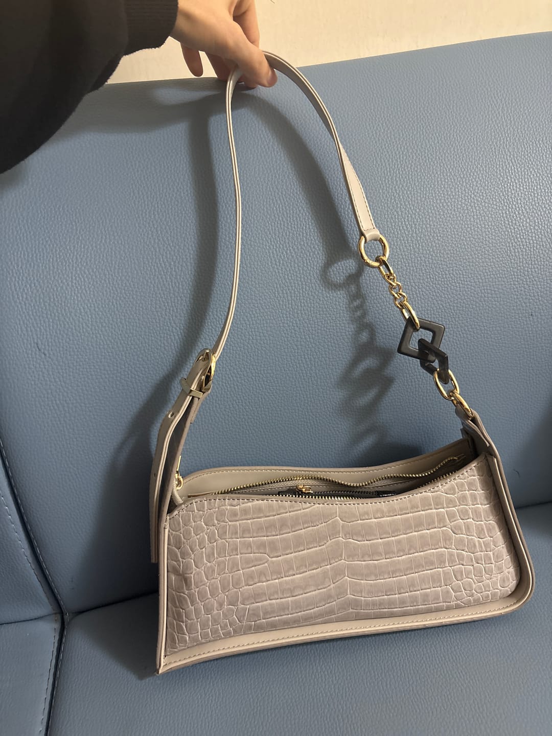 Customer photo review of Matmazel Yildun Gri Kadın Omuz Çantası