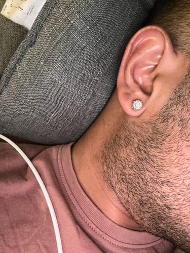 Customer photo review of Maddox Studs (White Gold)