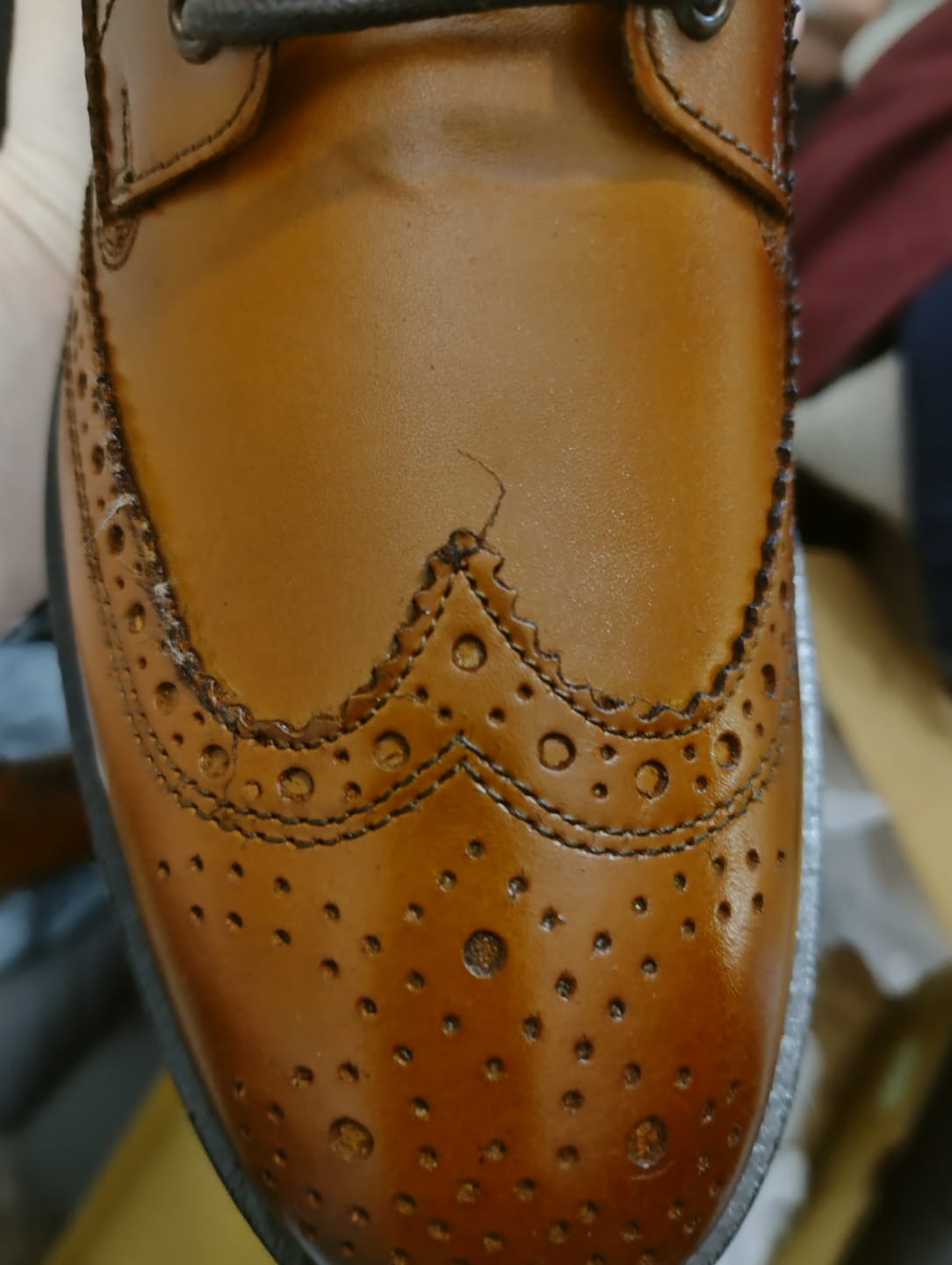 Customer photo review of Dealer Burnished Brogue Boots Tan