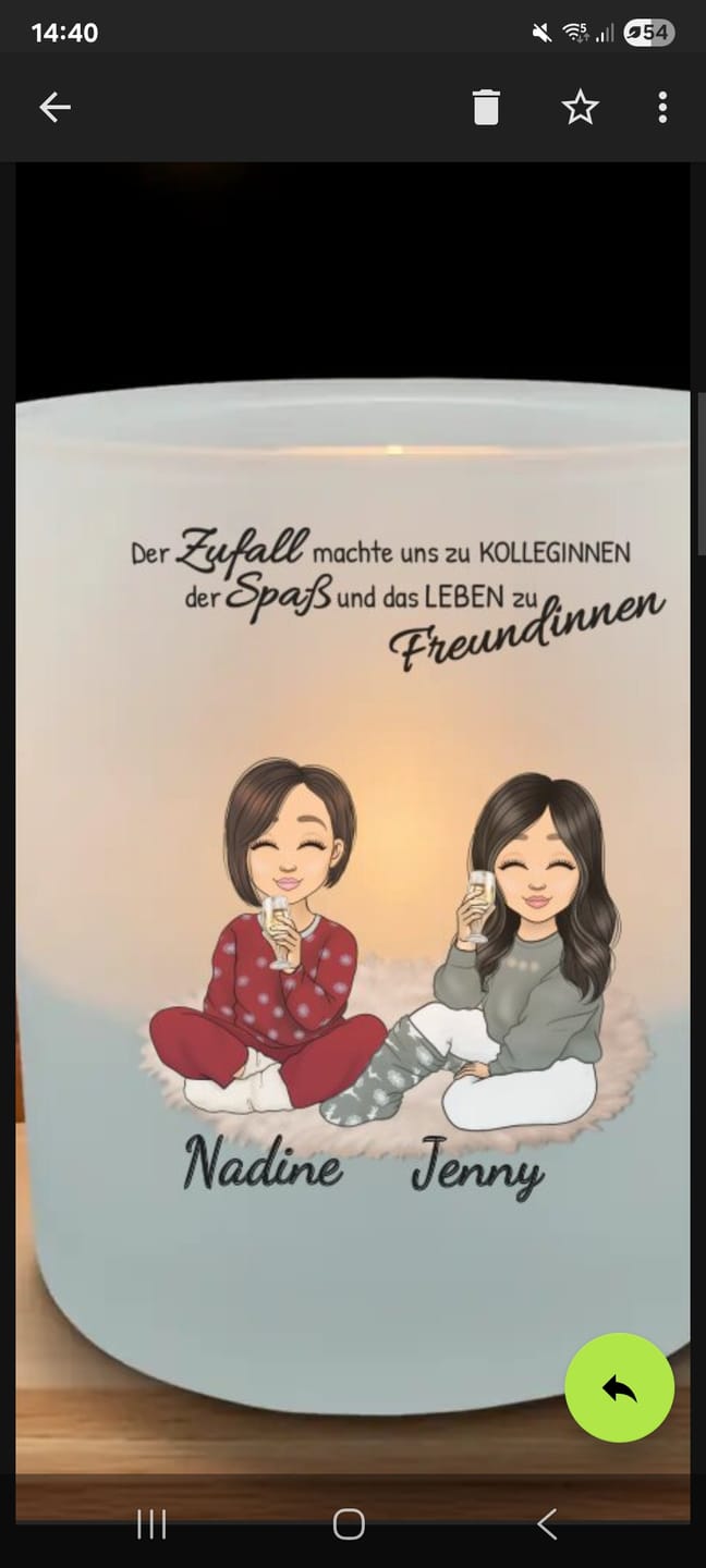 Customer photo review of Herzensmenschen - Personalisiertes Teelicht
