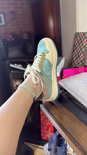Customer photo review of Van Gogh Almond Blossoms inspired sneakers
