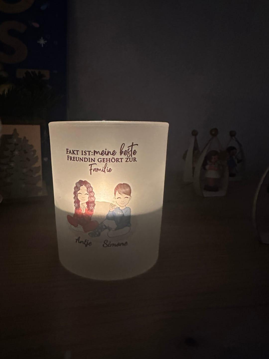 Customer photo review of Herzensmenschen - Personalisiertes Teelicht