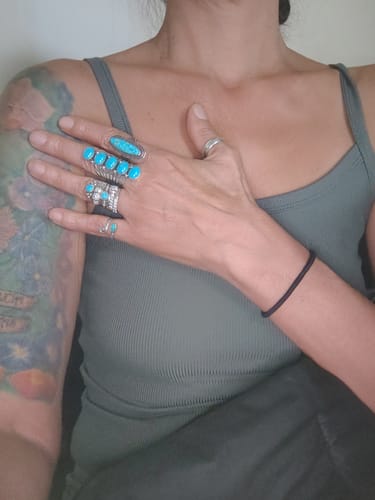 Customer photo review of Handcrafted Turquoise & Sterling Silver Climber Ring