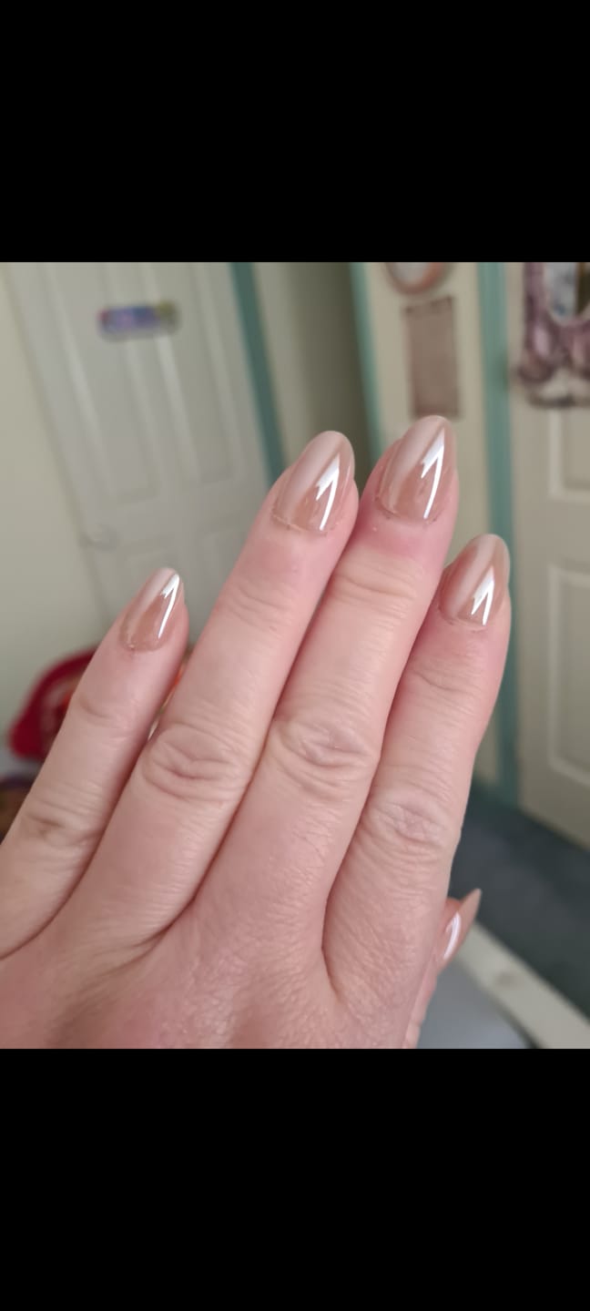 Customer photo review of Mocha Muse | Salon Quality Press-on Nails - Short Oval Nude Pink