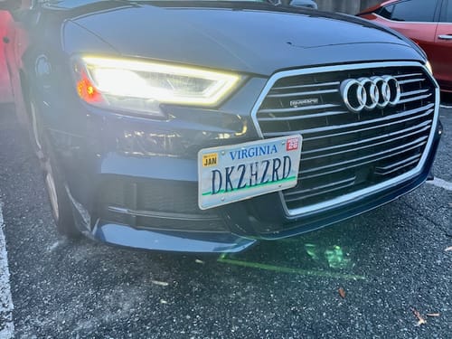 Customer photo review of 2015-20 Audi A3 | S3 Tow Hook License Plate Mount Bracket