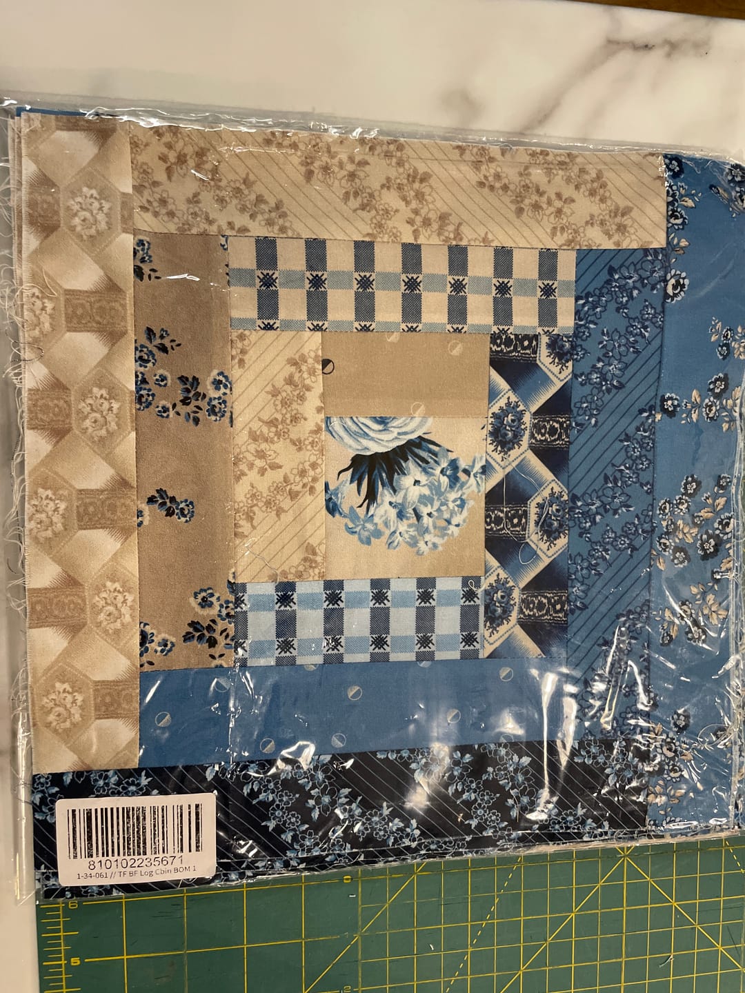 Customer photo review of Block Of The Month - Log Cabin Bellflower (98.5" x 98.5")