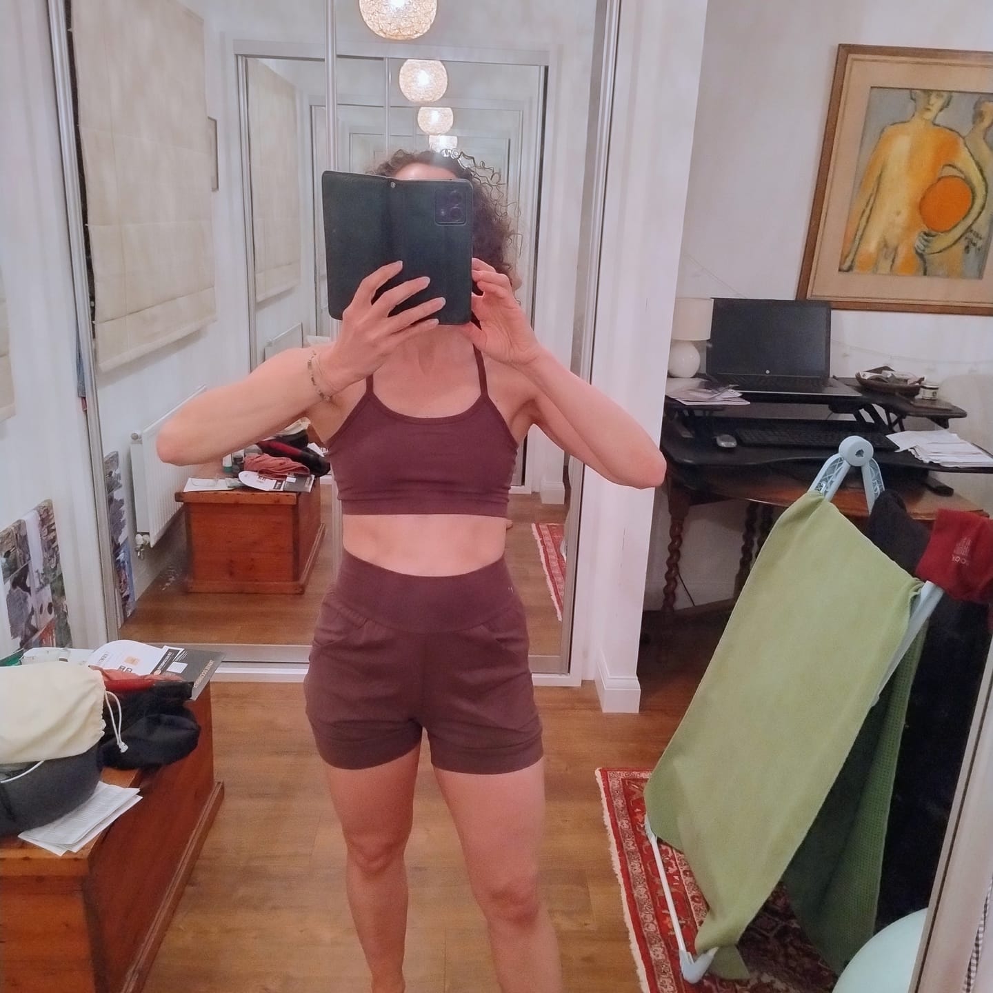 Customer photo review of Slouchy Yoga Shorts