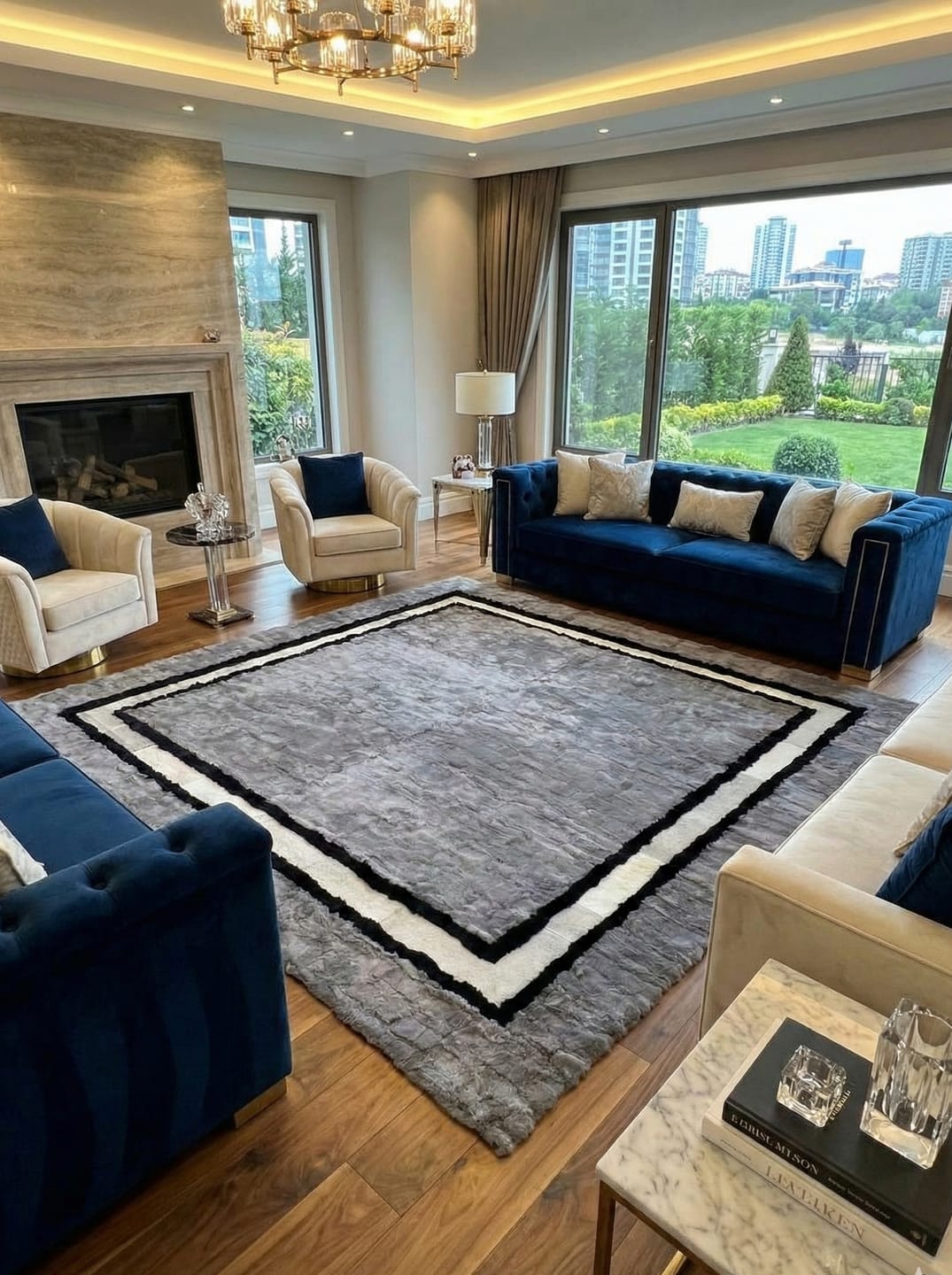 Customer photo review of Ultra Soft High Quality Natural Rabbit Fur Rug, Handmade Luxry Carpet