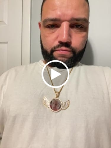 Customer video review of Diamond Studded Angel Wing Photo Necklace