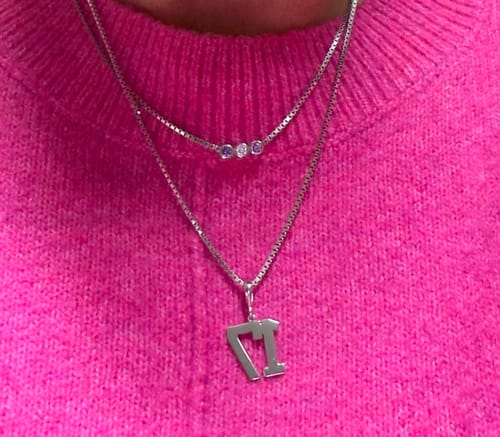 Customer photo review of Birthstone Necklace with Box Chain