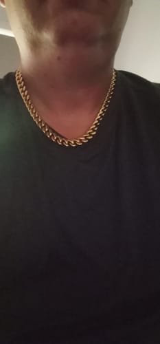 Customer photo review of 18k Gold Clasp Cuban Chain
