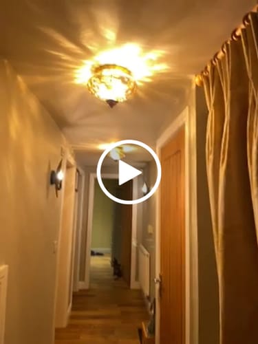 Customer video review of Hammered Glass Bowl Ceiling Light in Gold