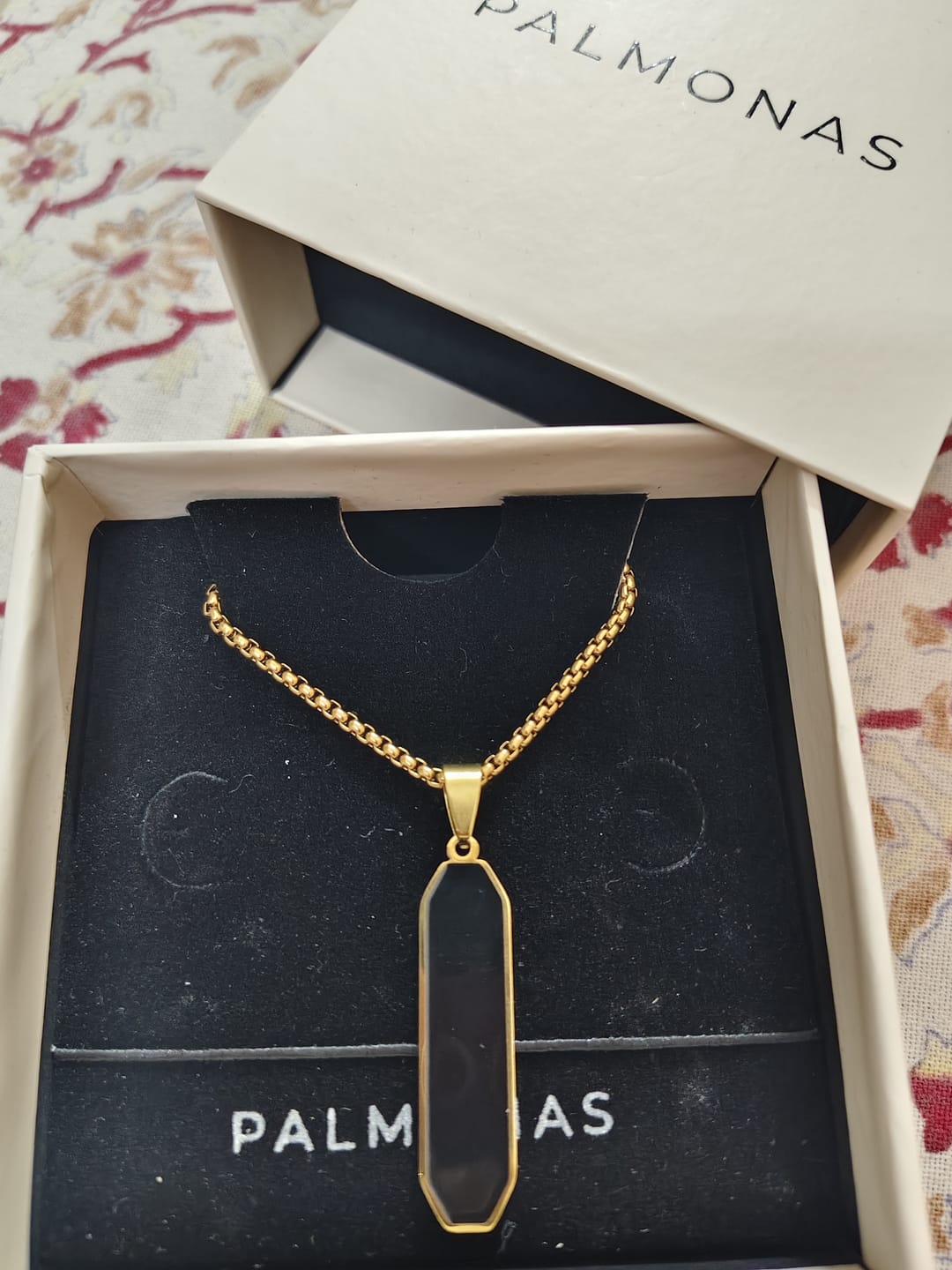 Customer photo review of Midnight Prism Necklace- Gold