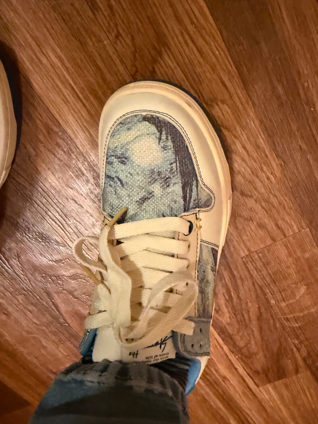 Customer photo review of Van Gogh Starry Night inspired sneakers