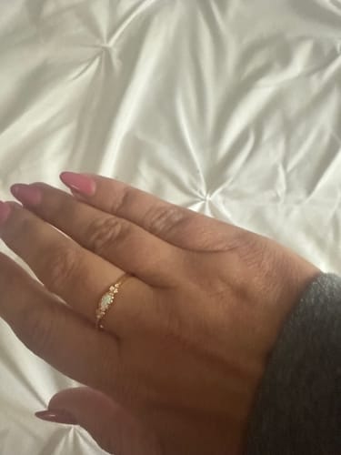Customer photo review of The Purest Love Matching Oval Cut Opal Ring